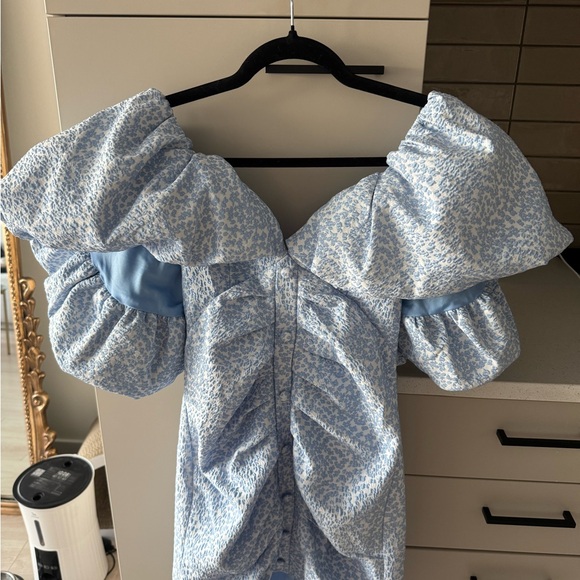 ASOS Light Blue Ruffled Mini Dress - Picture 2 of 4